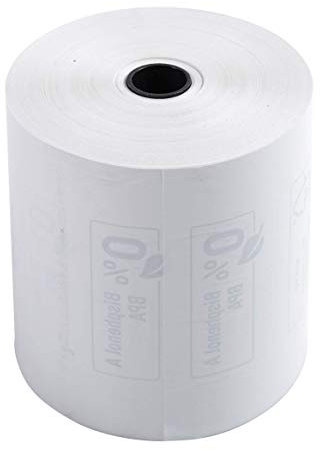 Exacompta - Réf. 43816E - Lot de 10 bobines pour tickets de caisse - largeur 80 mm x diamètre 72 mm - mandrin 12 mm - 1 pli thermique 48g/m² sans BpA - Métrage (+ ou - 2m) : 76 m - Blanc