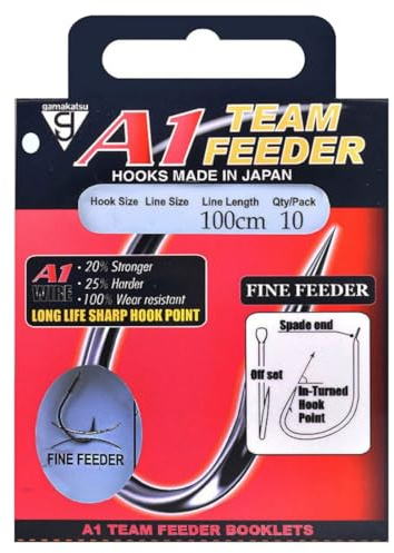 Gamakatsu A1 Team Feeder Fine Feeder Booklet 100cm - 10 Angelhaken