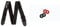 Fender® »BLACK POLYESTER LOGO STRAP« Polyester Gitarrengurt - 5cm Breite - Farbe: Schwarz/Weiß & 990819000 Gurtblöcke