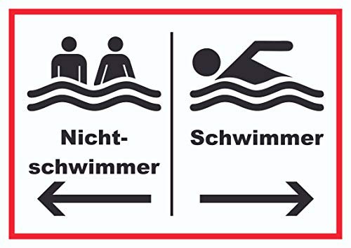 HB-Druck Nichtschwimmer Schwimmer Schild A3 (297x420mm)
