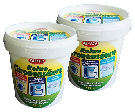 2 x Reine Citronensäure 650g, Zitronensäure, Entkalker, Reiniger, Kalklöser