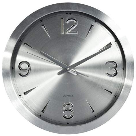 Technoline analoge Quarz-Wanduhr Ø 40 cm Silber
