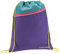 Coocazoo Sportbeutel RocketPocket „Holiman“, blau-gelb-lila, mit Reißverschlussfach und Kordelzug, reflektierende Elemente, Schlaufen zur Befestigung am Schulrucksack, 10 L