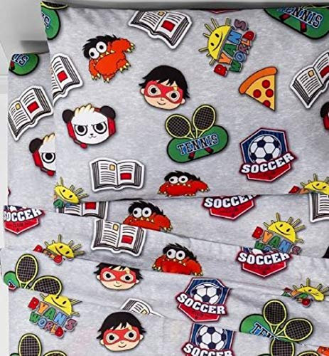 Ryan's world Bettwäsche-Set für Jungen, Doppelbett, flach, Standard-Kissenbezug, 3-teilig