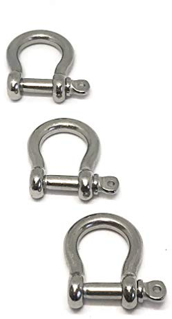 10 x Edelstahl Schäkel 5mm, geschweift, rostfrei, poliert, V4A AISI 316 | Omega, Schraubbolzen, Drahtseilverbinder, Ketten & Seile, Outdoor - Tecklenborg Kegel GmbH