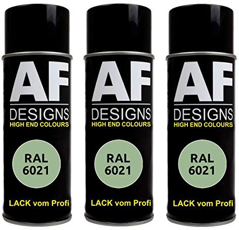 Alex Flittner Designs 3x RAL Lackspray Autolack Buntlack Spraydose RAL6021 BLASSGRUEN matt