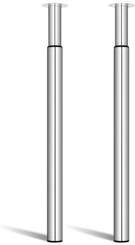 2 Stück Silber Verstellbares Tischbein 710-1100mm, Arbeitsplattenstütze | Robuster Metall-Stahlrahmen für Frühstücksbar, Küche, Schreibtisch & Büro
