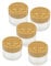 Pot en verre Wachsmann avec couvercle en bambou - Pour les cosmétiques naturels durables - Avec emballage cadeau - Récipient de voyage pour pommades et lotions (50 ml gravé | 5 pièce)