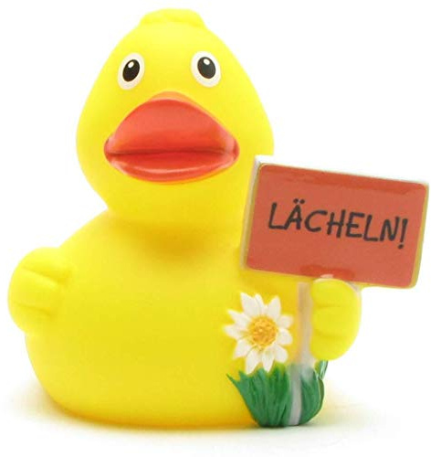 Duckshop Lächeln Badeente I Quietscheente I L: 8 cm