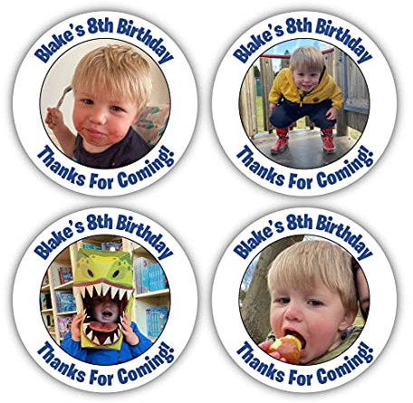 Epic Modz 36x Personalised Birthday Party Stickers Thanks for Coming School Friends Gift Present Treat Parties Thanks Thank You for Coming to My Fun Party Sweet Bag Labels (Own Image)