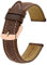BISONSTRAP Vintage Uhrenarmbänder mit Roségold Schnalle, Leder Ersatzband 23mm (Braun/Beige Faden)