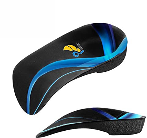 Einlegesohle Plantarfasziitis QBK 3/4 Hohen Bogens Unterstützung Einlagen Plattfuß Orthopädische Einlagen Schuhe für Fersensporn Damen und Herren Achillessehnenentzündung Schmerzlinderung, S