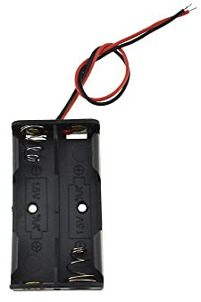 HAHIYO 3V AA Battery Holder Bundle Series with Wire Sturdy Clapm Flexible Springs Contact Build-in Harnesses Batteries Black Case Easy Install 8 Pieces for Wall Clocks Ham Radio Kids Toys