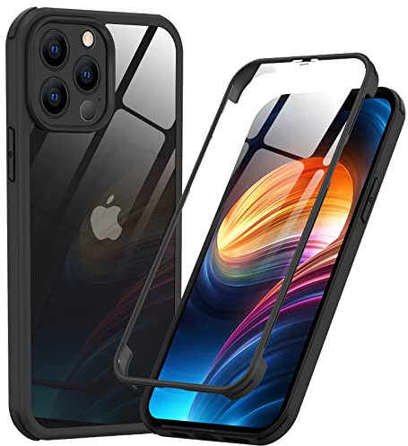 Phoneaura kompatibel mit iPhone 13 PRO 360 Grad Schutzhülle Vorne und Hinten Handyhülle Ganzkörper Apple Case mit Zwei Panzerfolien Displayschutz, Kameraschutz Komplettschutz (Deutsches Design)