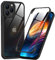 Phoneaura kompatibel mit iPhone 13 PRO 360 Grad Schutzhülle Vorne und Hinten Handyhülle Ganzkörper Apple Case mit Zwei Panzerfolien Displayschutz, Kameraschutz Komplettschutz (Deutsches Design)