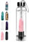 Tyuodna Crystal Water Bottle, Removable Natural Crystal Quartz Glass Water Bottle, Healing Natural Quartz Water Bottle, Portable Proof Leak Gemstone Bottle 550ml (Rose Quartz+Bottle)