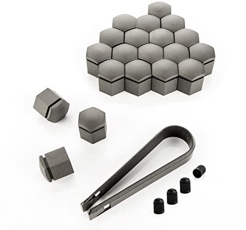 LST 20x Sechskant Rachraubenkappen Abdeckkappen Set 19 mm grau matt