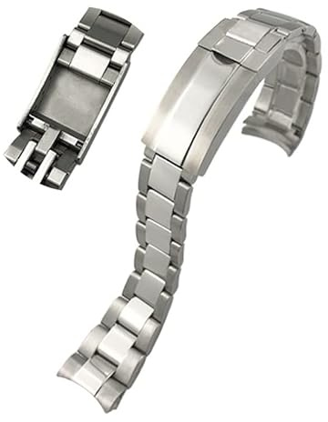 FFHAO 316L Stainless Steel Watchband 20mm For Rolex Submariner Daytona Date Just Sliding Lock Silver Solid Watch Strap