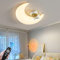 LED Deckenleuchte dimmbar Schlafzimmer Deckenlampe einfach Deckenlicht modern Augenschutz Lampe kreativ Creme Stil Cartoon Mond Mädchen Kinderzimmer Wohnzimmer Bibliothek Lampen (Color : A)