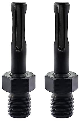 LEKOMESH Core Drill Bit Arbor Adapter 5/8-11 Male Thread to SDS Plus Shank Diamond Hole Saw Drill Bits Attachment Arbor Shaft Adapter for Hammer Power Drill, 2PCS