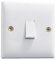 Single Light Switch White | VELTZ Pro | 1 Gang 2 Way 10 Amp | Slim Curved Round Edge Design | Wall Electrical Power Switched