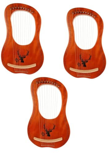 MILISTEN 3 Sätze 10-ton-leier Zarte Harfe Fingerharfenkinder Harfeninstrumente Leierharfe Für Anfänger Daumeninstrument Hackbrett-instrument Gigbag Sitar Musikinstrument Erwachsener Hölzern