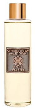 Stoneglow Metallique Collection - Rose Ambre 210ml Scented Reed Diffuser Refill - Grey