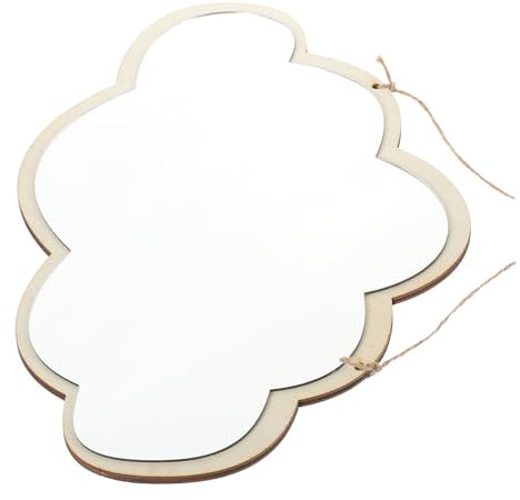 Cabilock Miroir Mural Bois Forme De Miroir Décoratif pour Chambre Et Salle De Bain Installation Facile avec Corde Jute