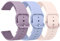 Mugust 3Pack Bracelets de Montres Silicone 20mm 22mm, Remplacement Dégagement Rapide pour Femme Homme 20mm 22mm (22mm, Rose/Bleu Nu/Violet Nu)