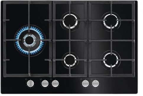 Placa Gas AEG HKB75820NB 5 zonas Cristal Negro 75cm