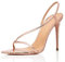 Sandali Slip-on con Tacco Alto da Donna Sandali a Spillo con Punta Aperta alla Moda Sandali Eleganti Estivi semplici Color Nudo Sandali Comodi da Indossare Ogni Giorno,Rose Gold,40 EU