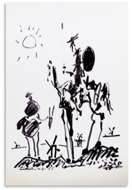 HBEOOP Pablo Picasso berühmte Farbe (Don Quijote) Druck, Poster, Wandkunst, Schlafzimmer, Heimdekoration, hängendes Bild, Leinwandbild, Gemälde, 30 x 45 cm