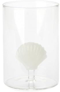 Balvi Bicchiere Atlantic Shell Colore Bianco Fatto a Mano in Vetro borosilicato 300 ml