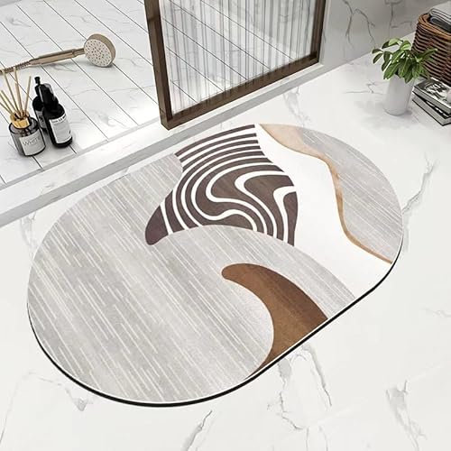 Badezimmerteppich Braunes Zebra Badematte rutschfest,Weiche Badteppich,Badvorleger Duschvorleger,badvorleger rutschfest waschbar,Bad Teppich Flauschig40×60cm