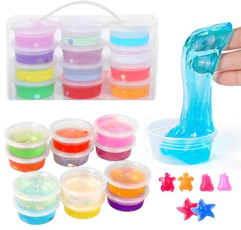Biluer 12 PCS Slime Per Bambini Slime Fluffy Kit Slime Slime Me Contro Te Compleanno,Pasqua,Natale,Capodanno,Regali Per Ragazze E Ragazzi Di 6,7,8,9 e 10 Anni