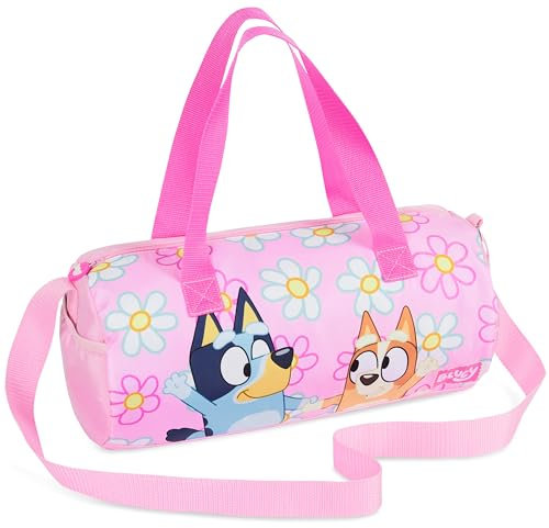 BlueY Borsone Palestra Bambina, Borsa da Weekend con Tasche Cerniera (Rosa)