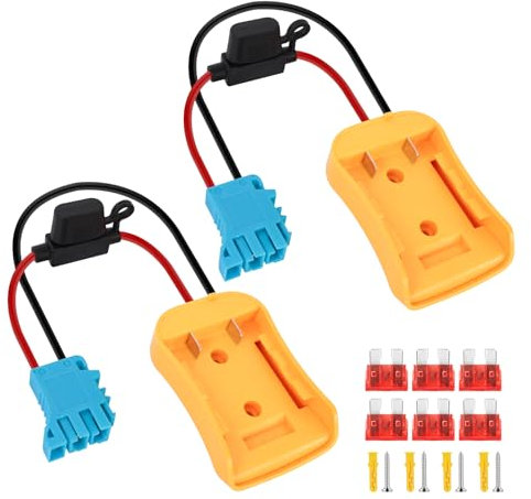 GIPFTYAG 2-Pack Power Wheels Adapter for Dewalt 20V Battery with 12AWG Wire Harness and 40A Fuse, Compatible with Peg-Perego Ride-on Cars