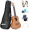 LEKATO Konzert Ukulele Erwachsene Anfänger Set, 23 Zoll Ukulele aus stabilem hochwertigem Mahagoni mit Standard Zubehör Stimmgerät/Gurt/Plektren/Saiten/Gigbag, musikalische Fertigware aus Vollholz