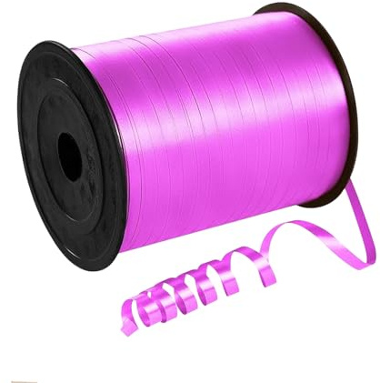 Geschenkband Rose Rot 5mm Breit,450M Kräuselband Geschenkbänder,Ringelband, Ballonschnur für DIY-Dekoration,Dekoband für Hochzeit Weihnachten Neujahr Geburtstag Ballonband Rosenrot Einfarbige Farbe