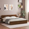 vidaXL Brown Oak 160x200 cm Bedstead with Headboard - Modern Engineered Wood Double Bed Frame - Plywood Slats for Bedroom Base