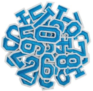mancyz Iron on Letters and Numbers Patches for Clothes DIY Embroidered Patch A-Z, Numbers 0-9 Applique for Clothes Hats Backpacks Jackets Pants DIY Accessories (30pcs-Blue, Pack)