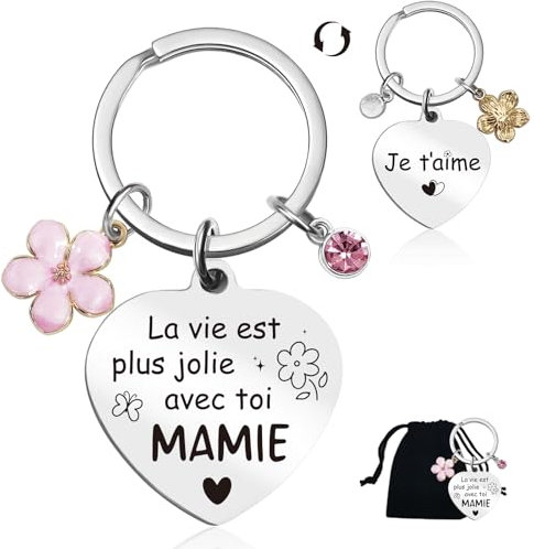 Luckeey Porte-Clefs Cadeau pour Mamie - Fête des Grandes-Mères et Anniversaire - Je T'Aime