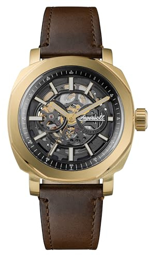 Ingersoll The Outrider Herren-Automatikuhr mit Lederarmband, 44 mm
