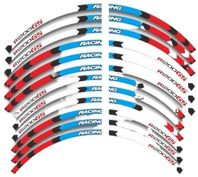 Adesivi impermeabili Per B&MW Per R1200gs R 1200GS 1200 R1200 Per GS Adesivi Mozzi Ruote Motociclette Strisce Decorative Adesivi Decalcomanie Set Cerchio adesivo ruota moto