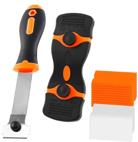 Multi-Purpose Scraper Tool Kits Long Handle Scraper Plastic Scraper, Adhesive Remover Sticky Remover for Removing Glue Sticker Decals Tint Paint Labels from Glass Window