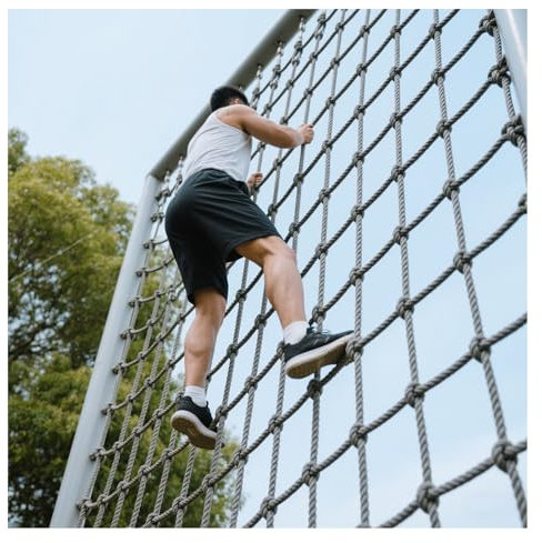 YFQHZDS Climbing Cargo Net for Outdoor, Rope Ladder Climbing Net for Adults, Obstacle Course Training Playground, Tree House Accessories,2 * 2m(6.6 * 6.6ft)