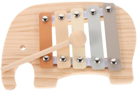 Yardwe Elefanten-Xylophon-Spielzeug für Kinder, buntes hölzernes Musikinstrument, Kleinkinder, Montessori-Schlagzeug mit Schlägel für die musikalische Früherziehung