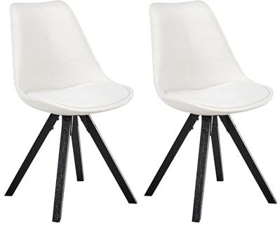 Beliani Set of 2 Dining Chairs Armless Scandinavian Upholstery Light Beige Hedley