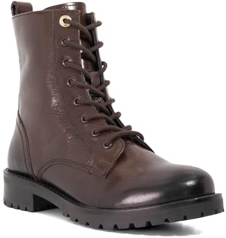 Dune London Ladies PARTENS Leather Lace Up Chunky Biker Boots Ankle Boots
