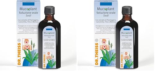 Dr. Theiss Mucoplant Soluzione Orale Sedi - Sciroppo Tosse Secca Adulti e Bambini 100 ml, Allevia il Mal di Gola con Calmanti Naturali (Camomilla, Melissa, Timo e Estratto di Piantaggine)